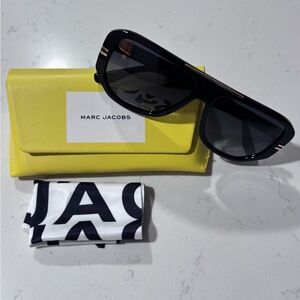 Marc Jacobs Black Sunglasses with Bright Yellow Case